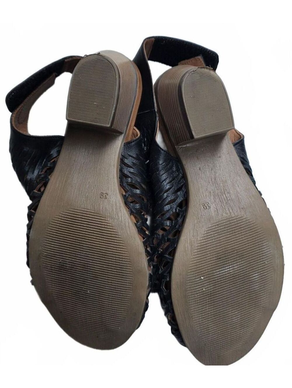 Bueno Lacey Black Leather Laser Cut Slingback Sandals Size 39 US 8.5 - Picture 6 of 12
